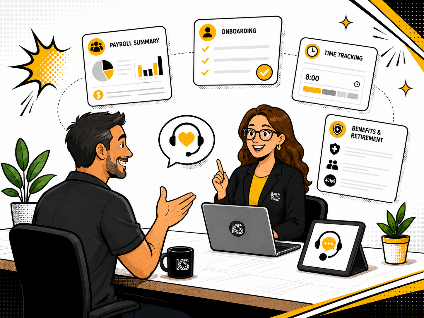 Payroll and HR support illustration